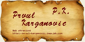 Prvul Karganović vizit kartica